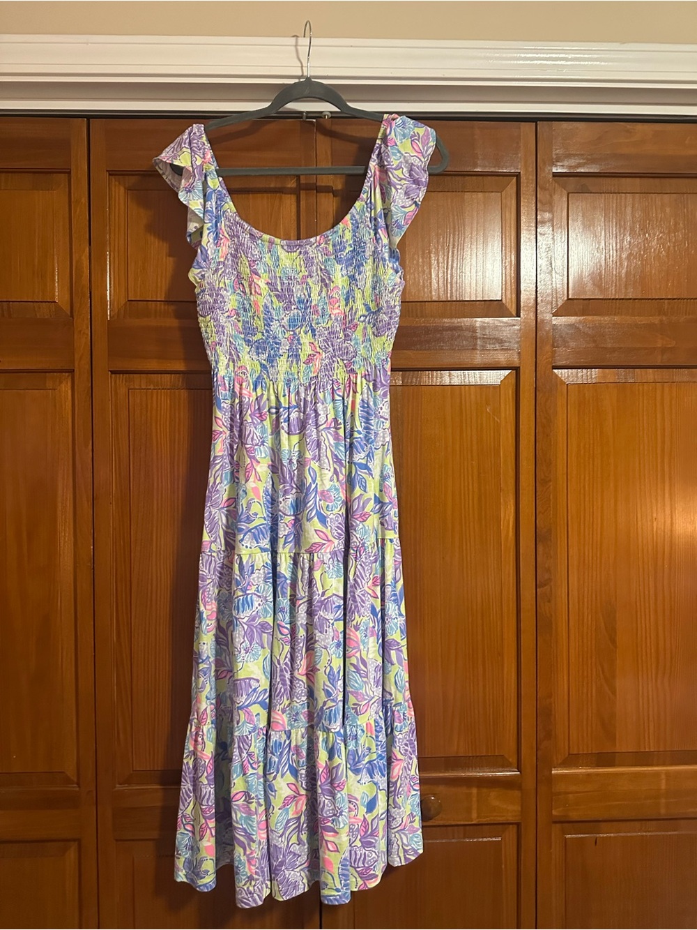 Lilly Pulitzer butterfly Jilly Smocked Midi Dress